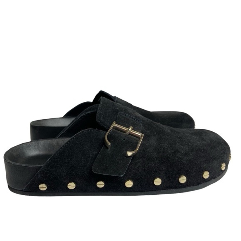 Veronica Beard Fern Black Suede Clog/Mule Studded 8